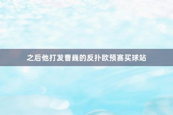 之后他打发曹巍的反扑欧预赛买球站