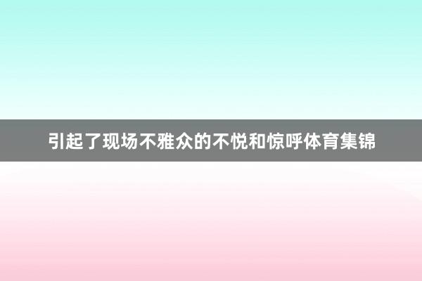 引起了现场不雅众的不悦和惊呼体育集锦