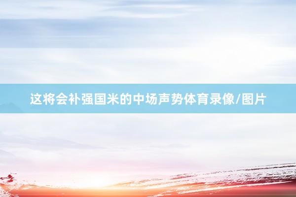 这将会补强国米的中场声势体育录像/图片